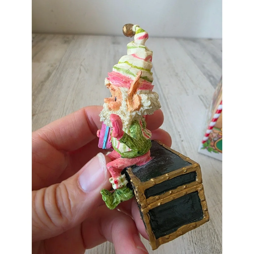 Enesco sandi ziminicki dapper elf North Pole village luggage presents Xmas